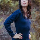 Pull Alpa Col V Laine Alpaga bleu foncé