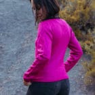 Pull Alpa Col V Laine Alpaga fuchsia