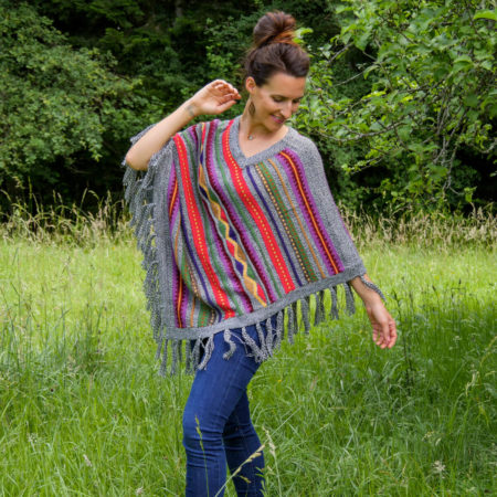 Poncho Artisanal Femme Laine Alpaga Andrea